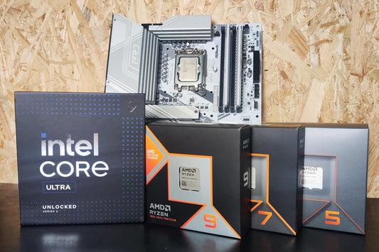 EIn Bild mit verschiedenen Prozessoren von Intel und AMD