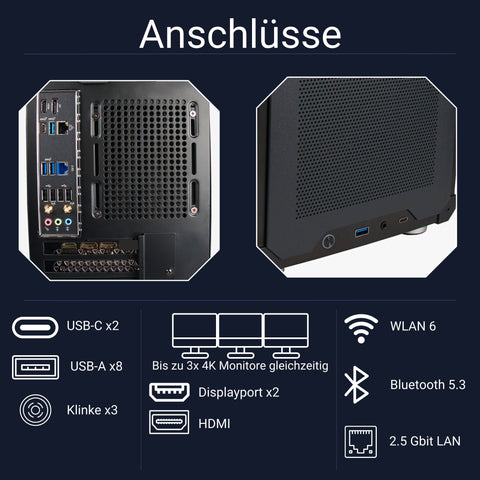 Mini-ITX PC Intel Core Ultra 5 250K Plus AMD Radeon RX 9060 XT 16GB GDDR6 WiFi Windows 11 Pro