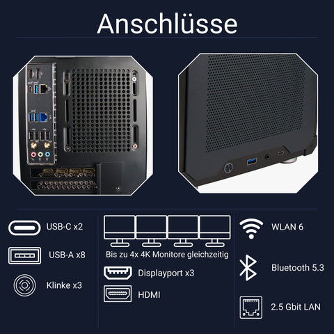 Mini-ITX PC Intel Core Ultra 5 250K Plus Nvidia GeForce RTX 5060 8GB GDDR7 WiFi Windows 11 Pro